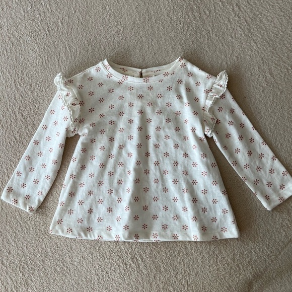 Aspen Kids Ruffle Shoulder Long Sleeve Top 24M - Picture 3 of 8